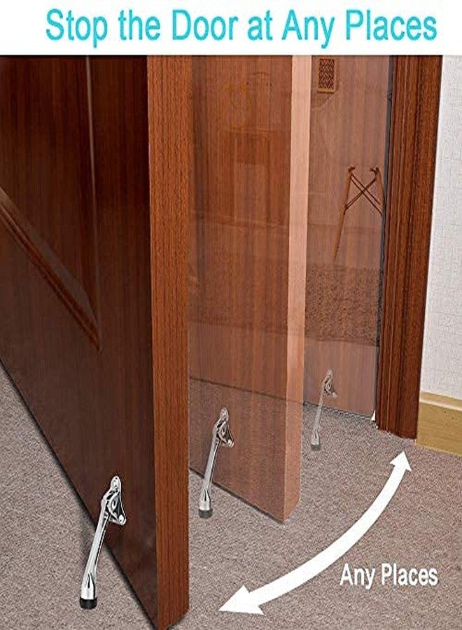 VIPMOON Door Stopper, VIPMOON 2 Pack Kick Door Stop, Door Holder Open, Metal Door Stopper, Kickdown Door Stoper with Soft Rubber Tip for Heavy Door, Garage Door, Wood Floor, Adjustable Height - Image 5